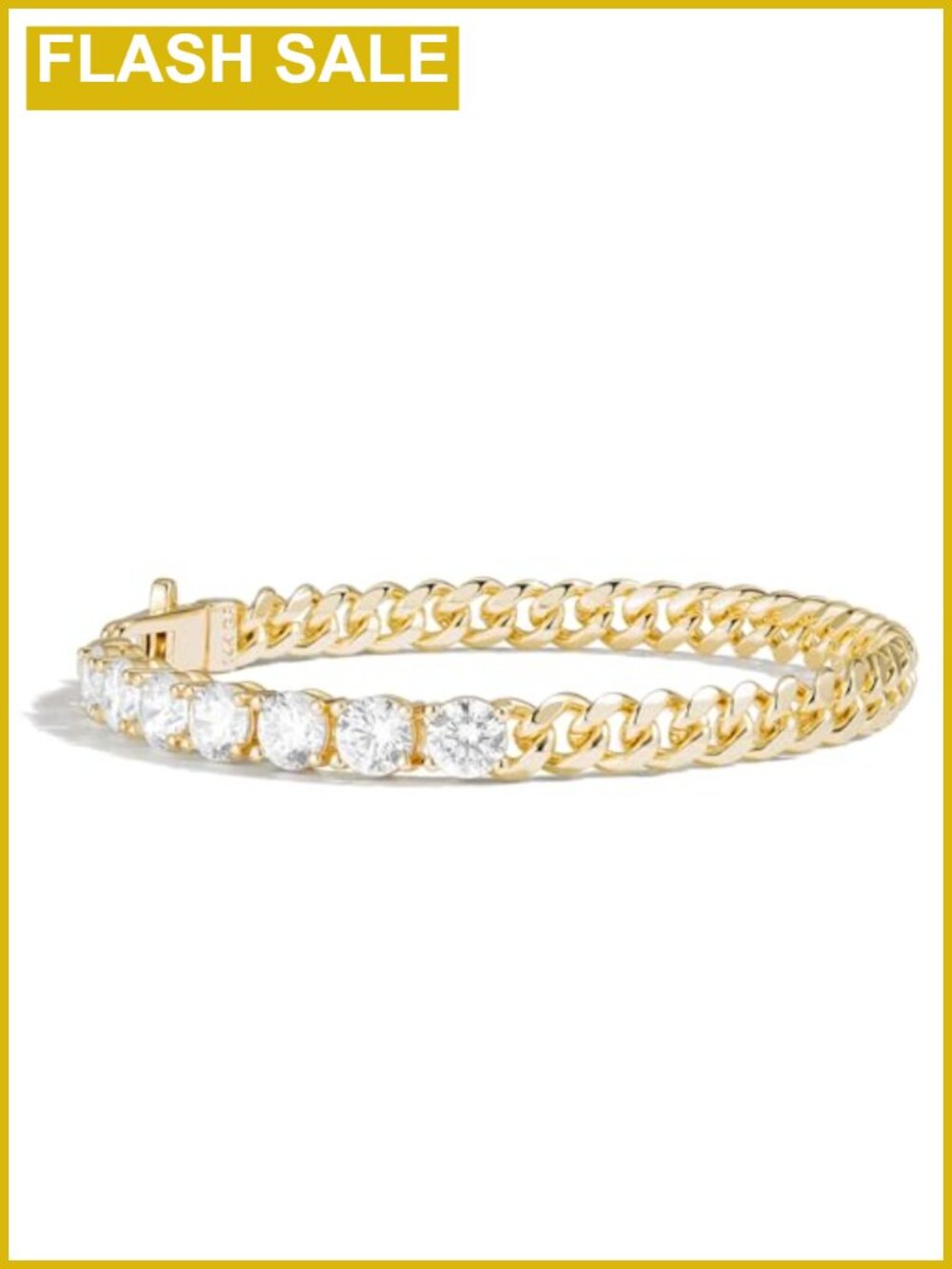 14k Gold Filled Miami Cuban Link Bracelet 5mm CZ Stones Women